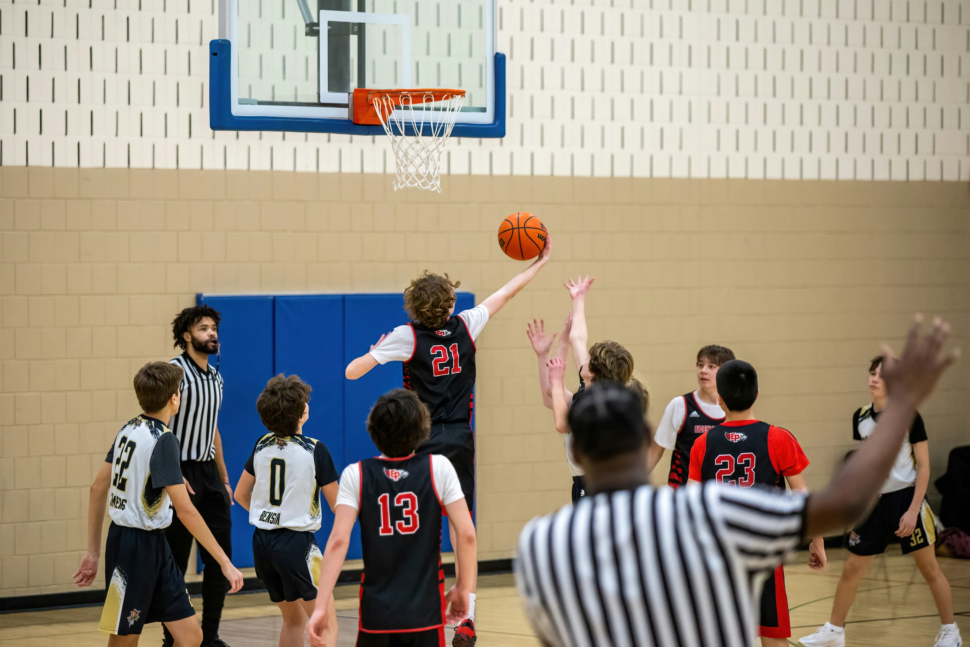 Boys basketball league players in Edmonton