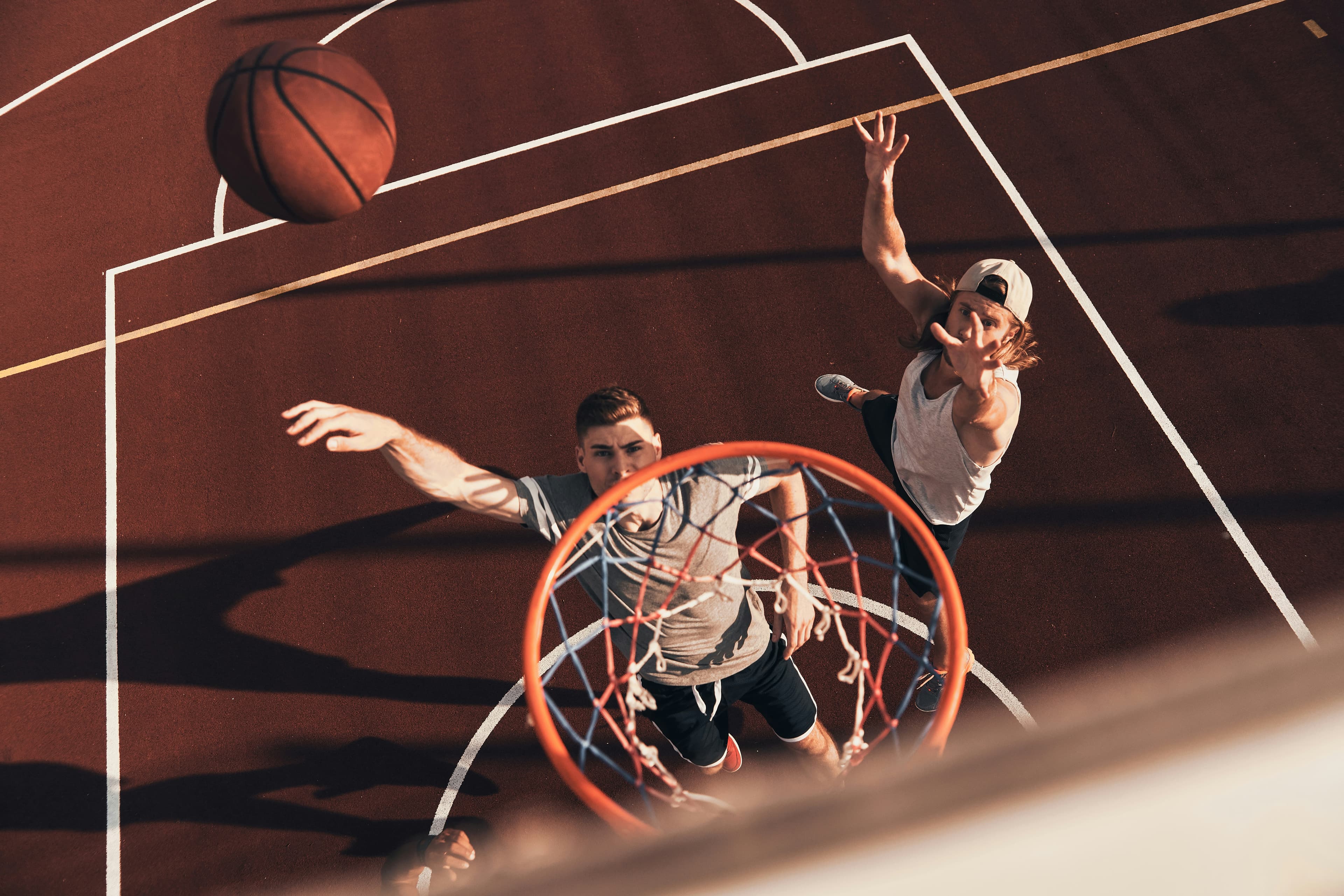 Youth athletes playing competitive basketball in Edmonton